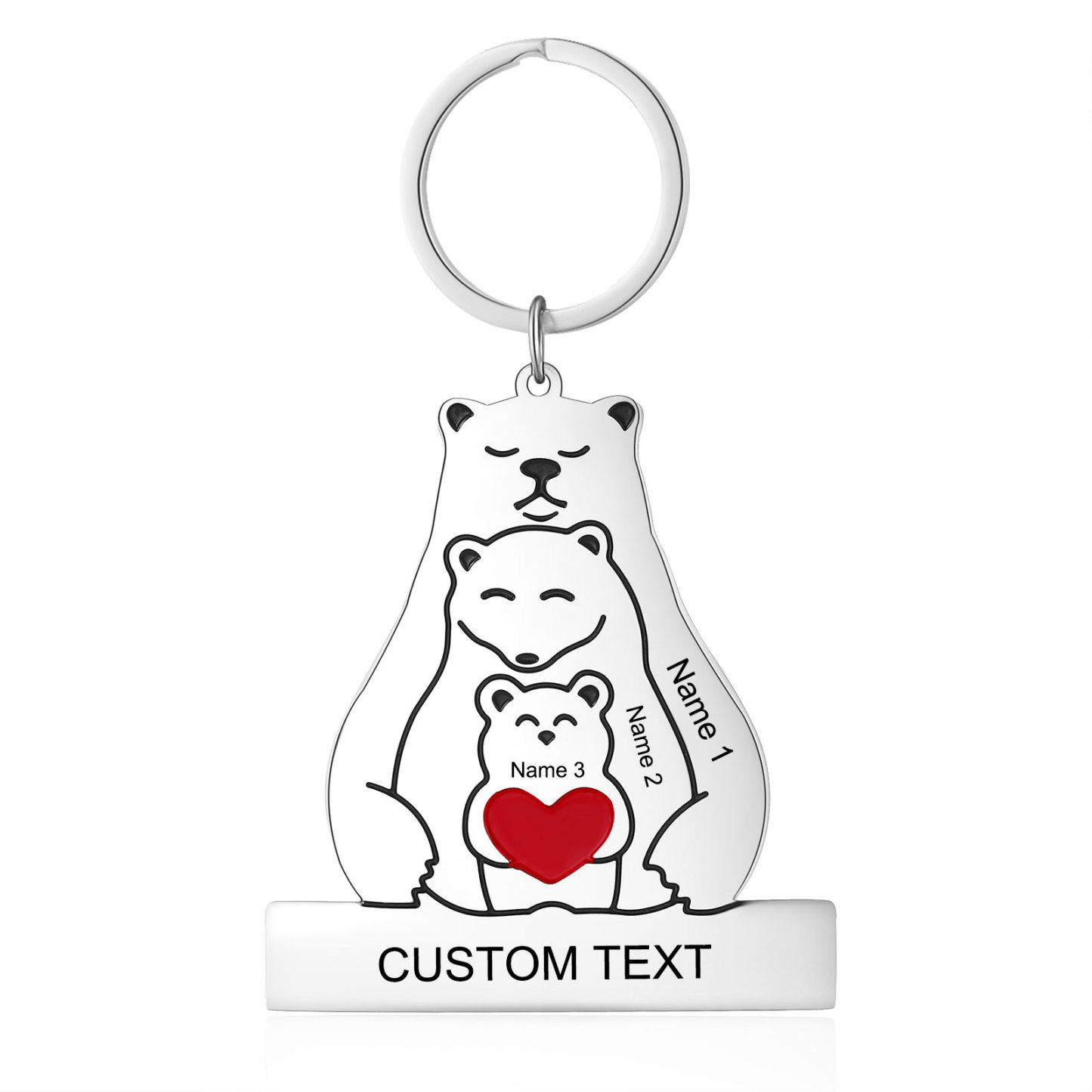 3 Names - Personalized 3 Names And 1 Text Keychain Gift For Her/Him