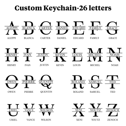 5 Names - Personalised Kids Charms Keychain Customized 5 Names & 1 Letter Leather Keychain Gift for Grandad