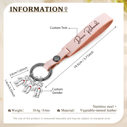 3 Names-personalized Keychain Custom 3 Doll Name and 1 Text Keychain Gift for Nana/ Mum