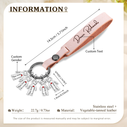 5 Names-personalized Keychain Custom 5 Doll Name and 1 Text Keychain Gift for Nana/ Mum