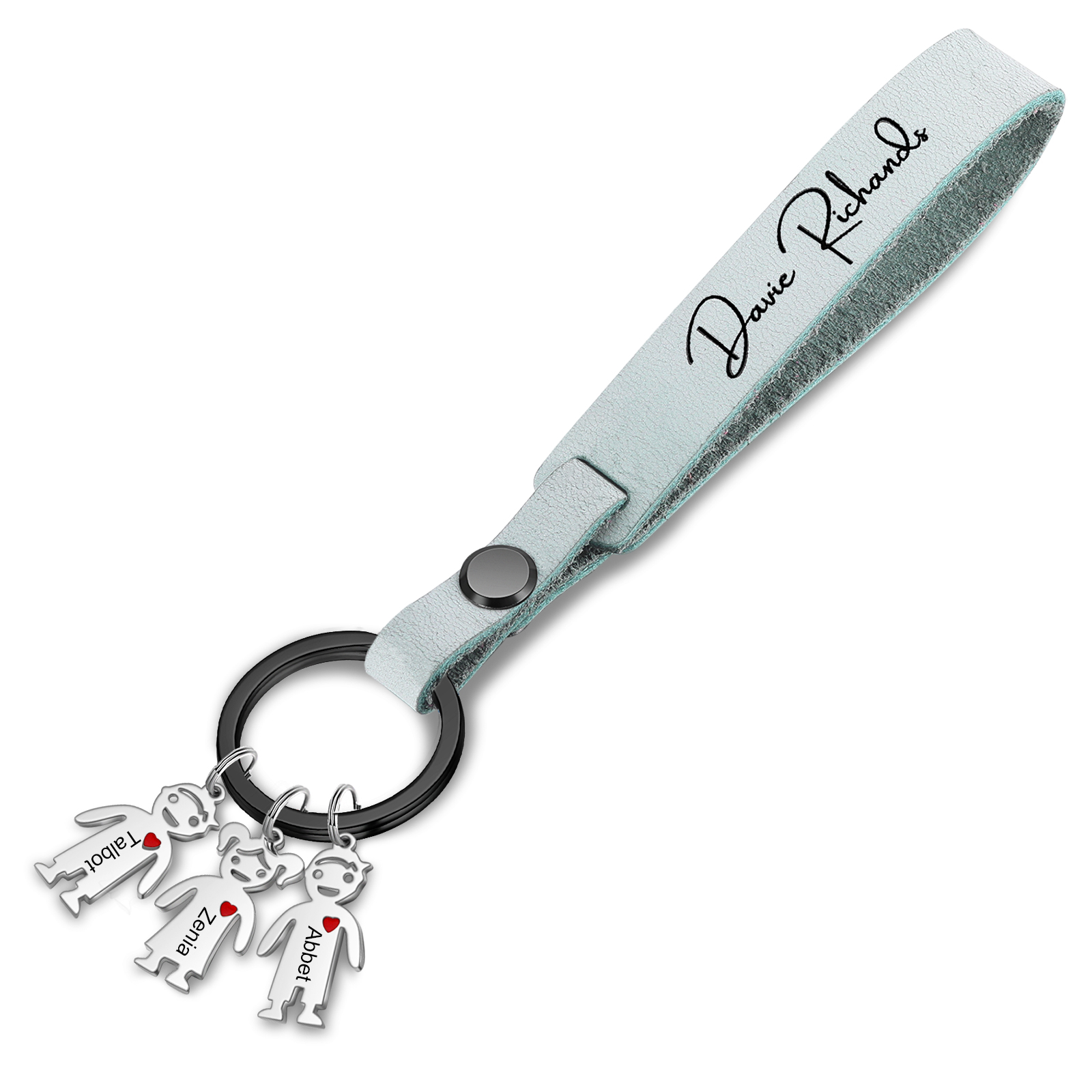 3 Names-personalized Keychain Custom 3 Doll Name and 1 Text Keychain Gift for Nana/ Mum