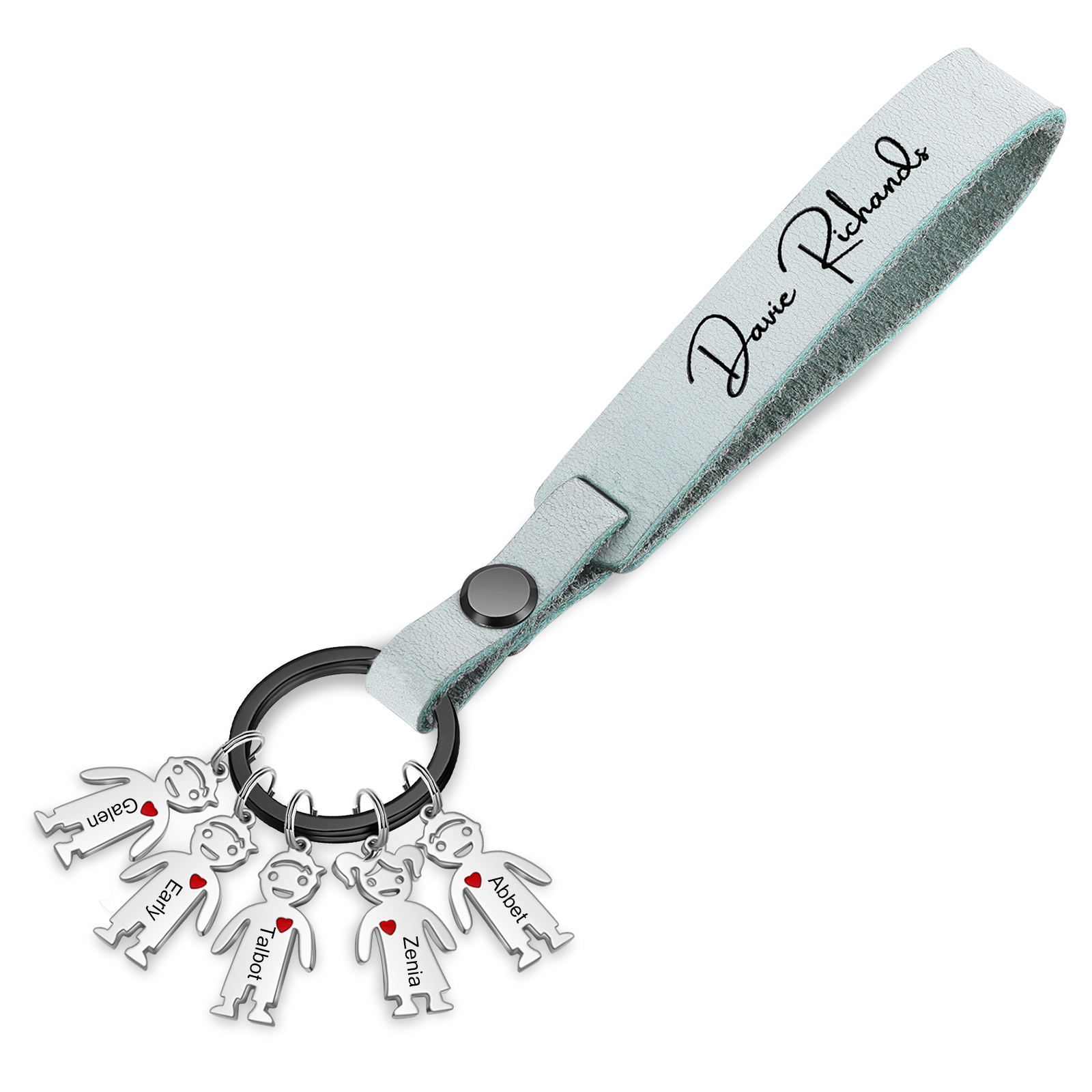 5 Names-personalized Keychain Custom 5 Doll Name and 1 Text Keychain Gift for Nana/ Mum