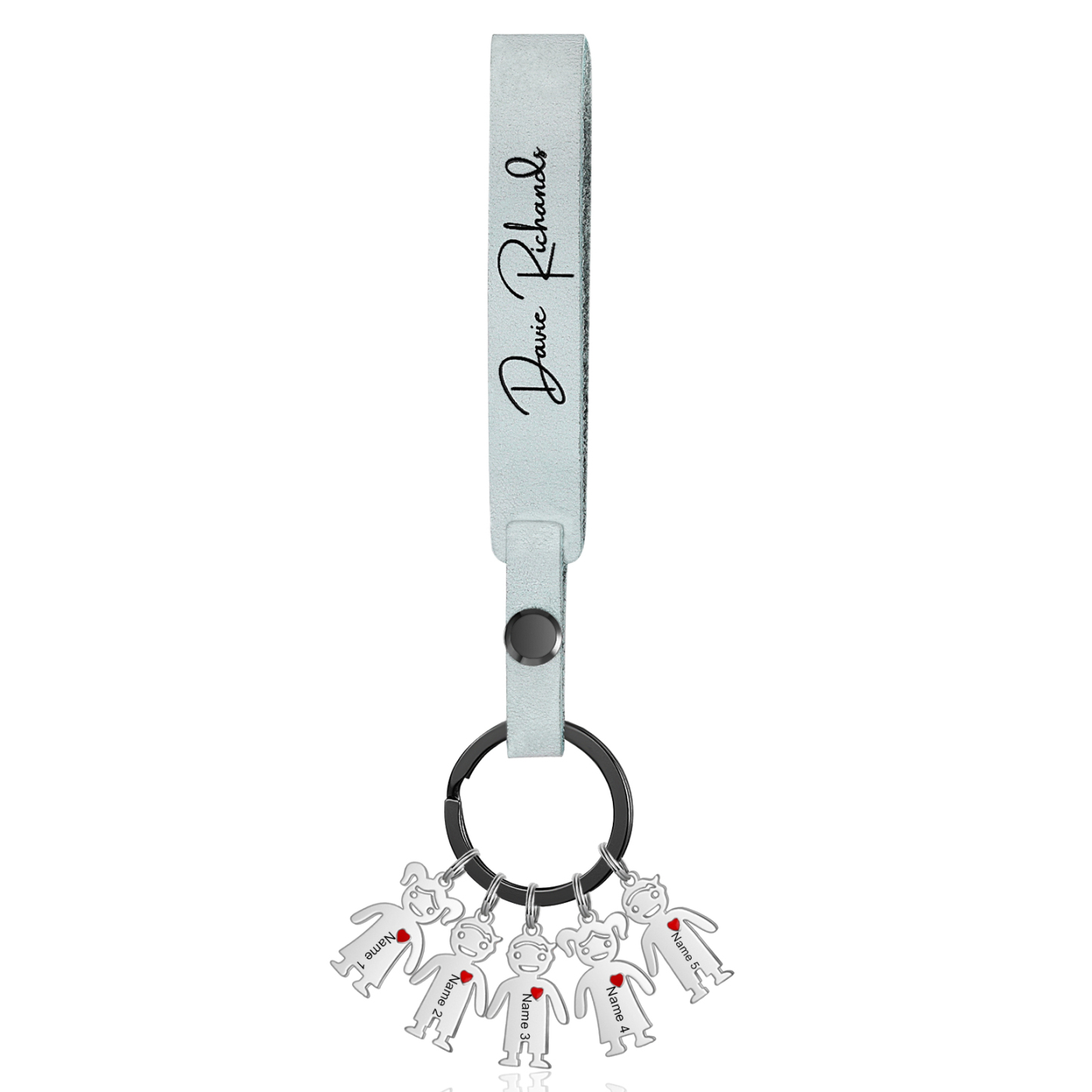 5 Names-personalized Keychain Custom 5 Doll Name and 1 Text Keychain Gift for Nana/ Mum