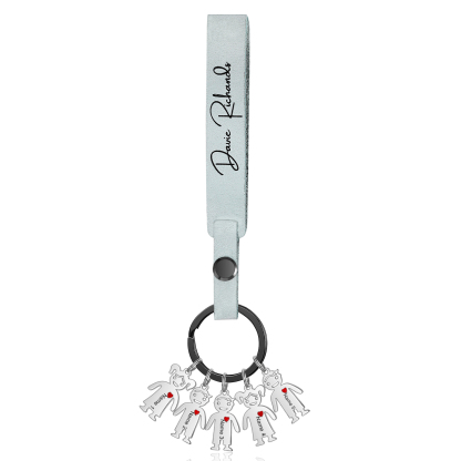 5 Names-personalized Keychain Custom 5 Doll Name and 1 Text Keychain Gift for Nana/ Mum