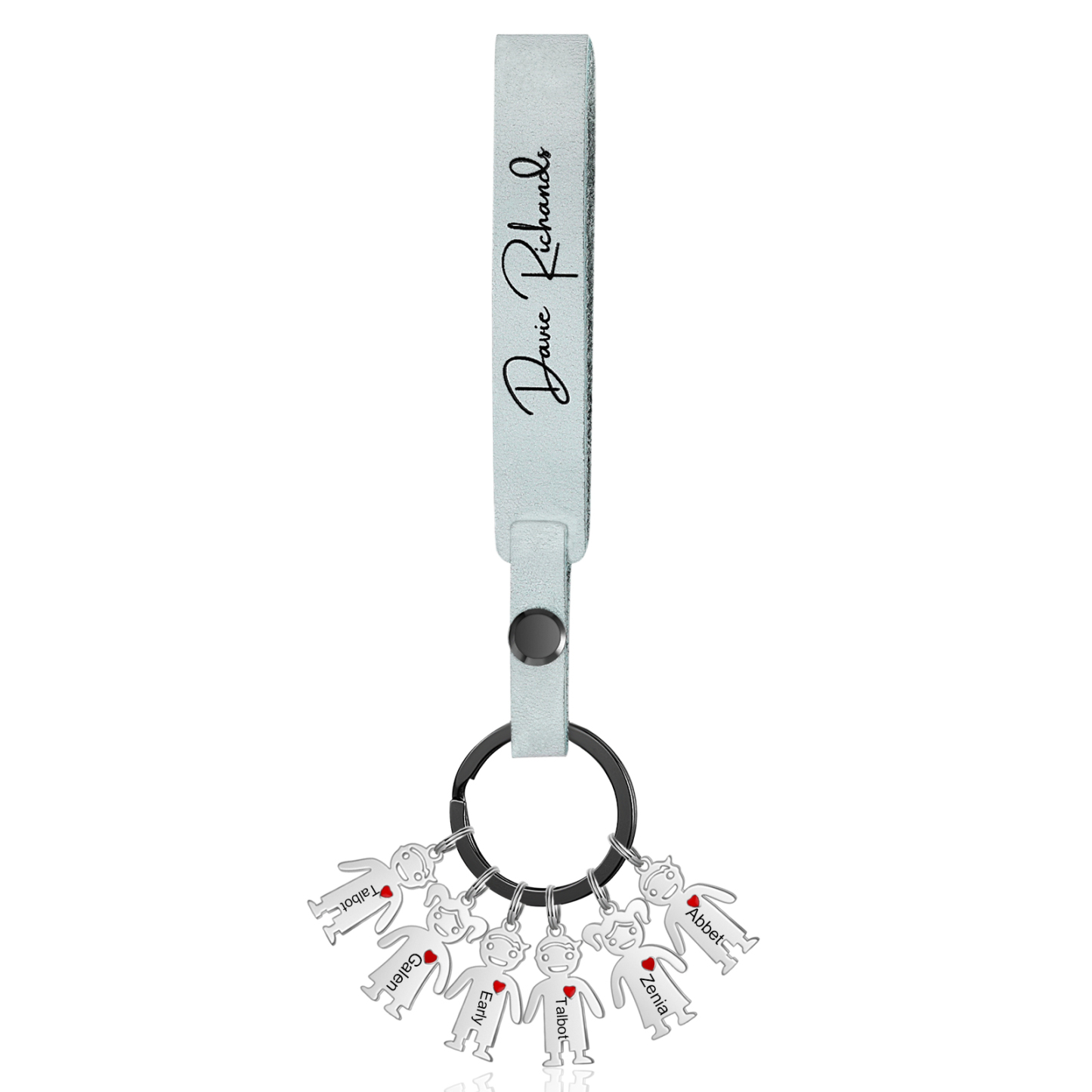 6 Names-personalized Keychain Custom 6 Doll Name and 1 Text Keychain Gift for Nana/ Mum