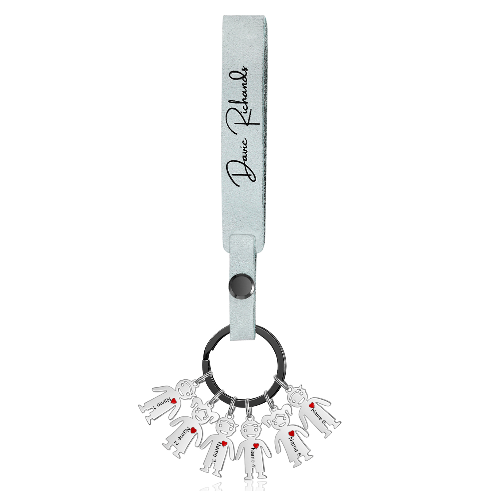 6 Names-personalized Keychain Custom 6 Doll Name and 1 Text Keychain Gift for Nana/ Mum