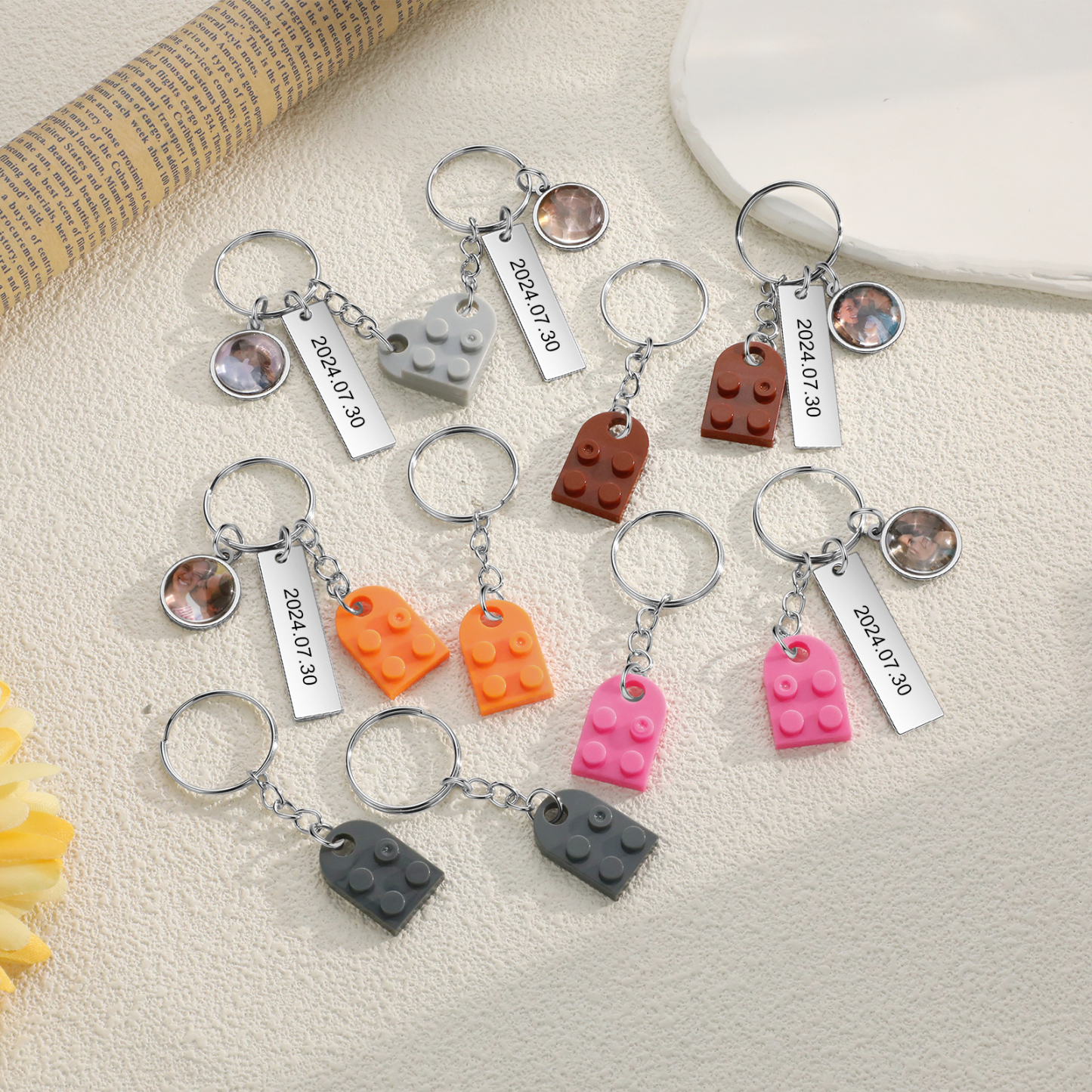 Personalised Heart-Shaped Keychain with Custom Date, Name & Photo - Perfect Gift for Couples | Jessmade