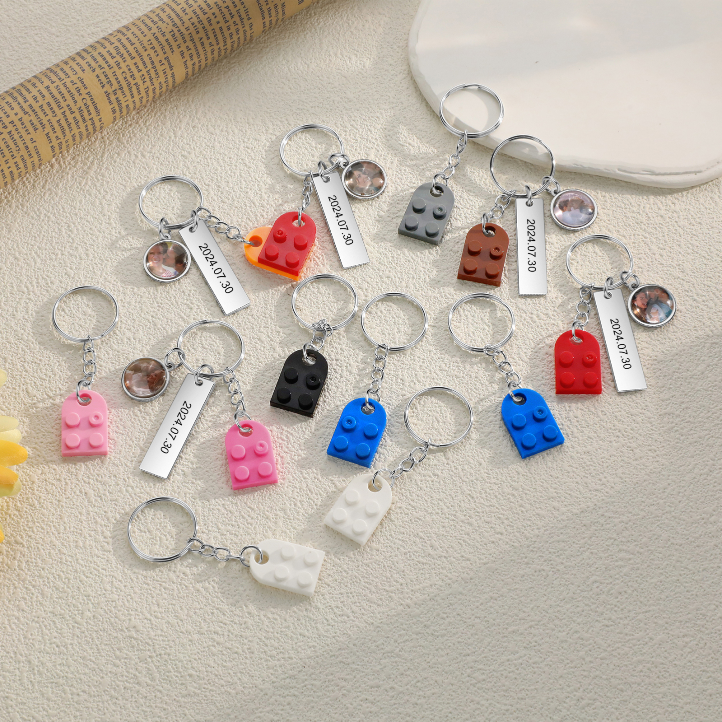 Personalised Heart-Shaped Keychain with Custom Date, Name & Photo - Perfect Gift for Couples | Jessmade