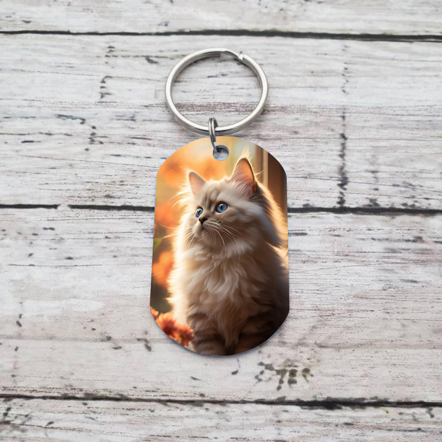 Personalized Custom Dog Photo and Name Stainless Steel Keychain -Don't Cry For Me Mom!  I'm Ok