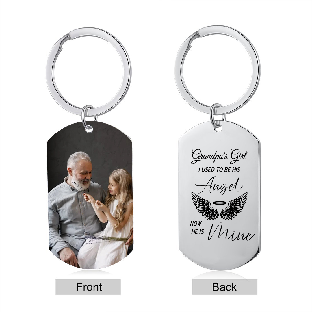 Personalized Memorial Keyring Custom Photo and Text Keyring - Memorial Angel Design | Jessmade