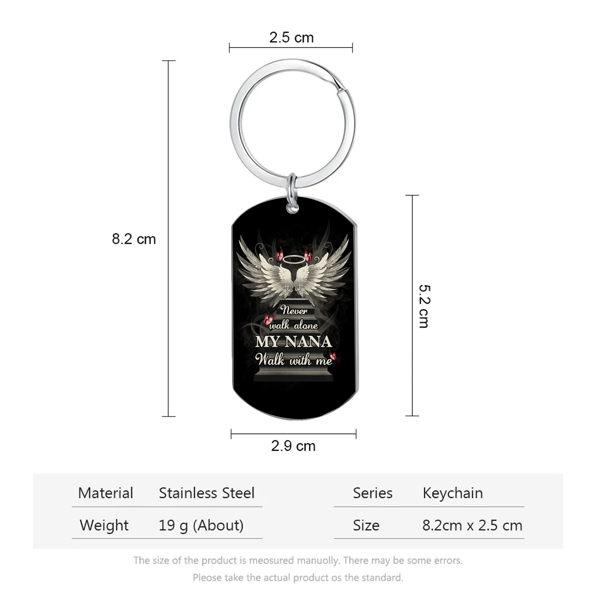 Personalized Memorial Keychain Custom Text Keychain - A Heartfelt Keepsake for Family | Jessmade