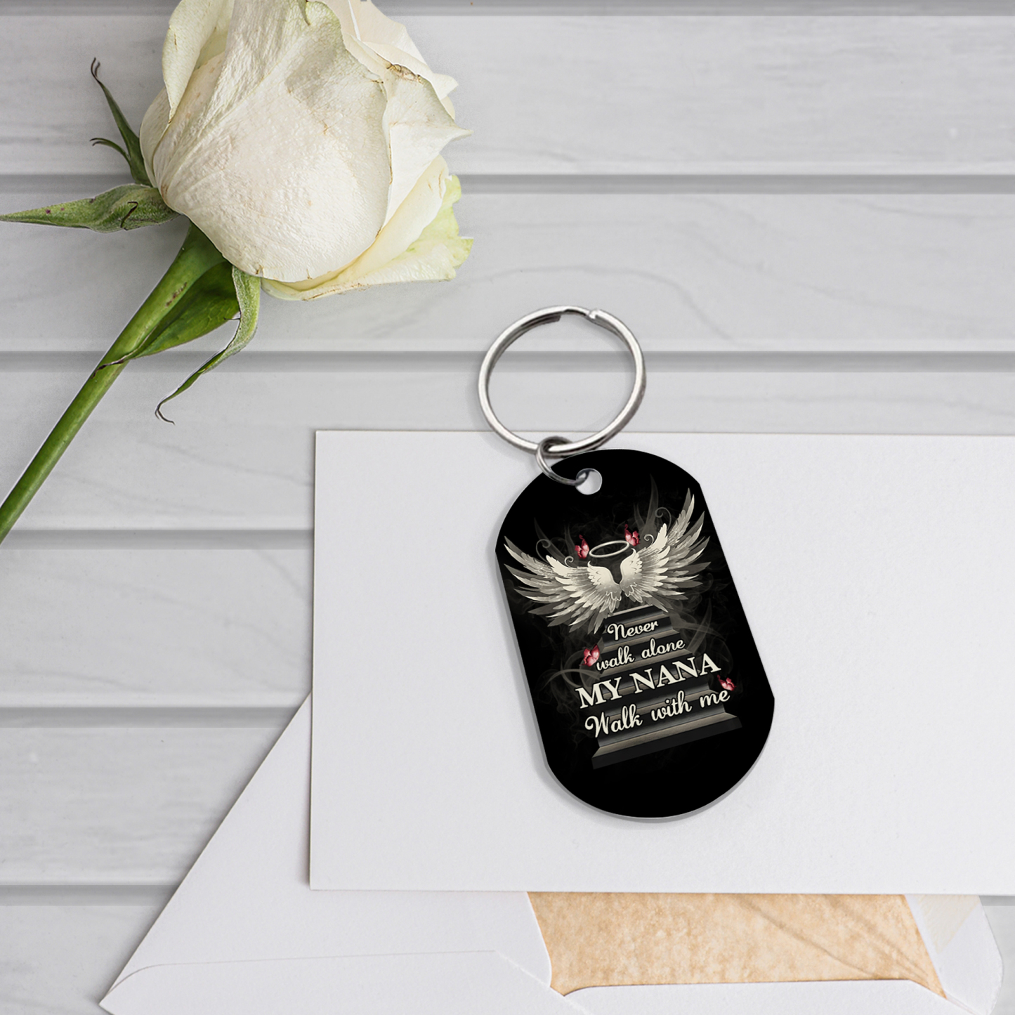 Personalized Memorial Keychain Custom Text Keychain - A Heartfelt Keepsake for Family | Jessmade