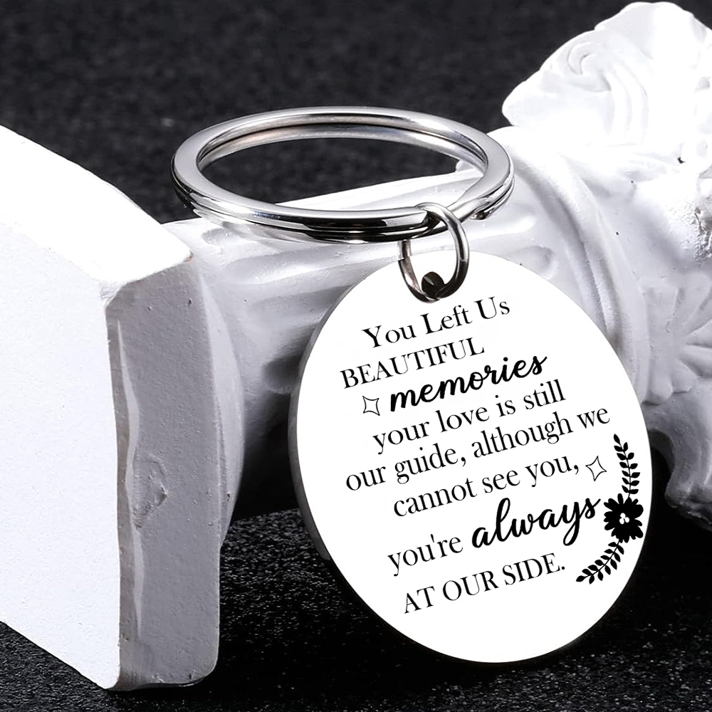 Personalized Memorial Keychain - Stainless Steel Keepsake with Engraved Message and Custom Name | Jessmade