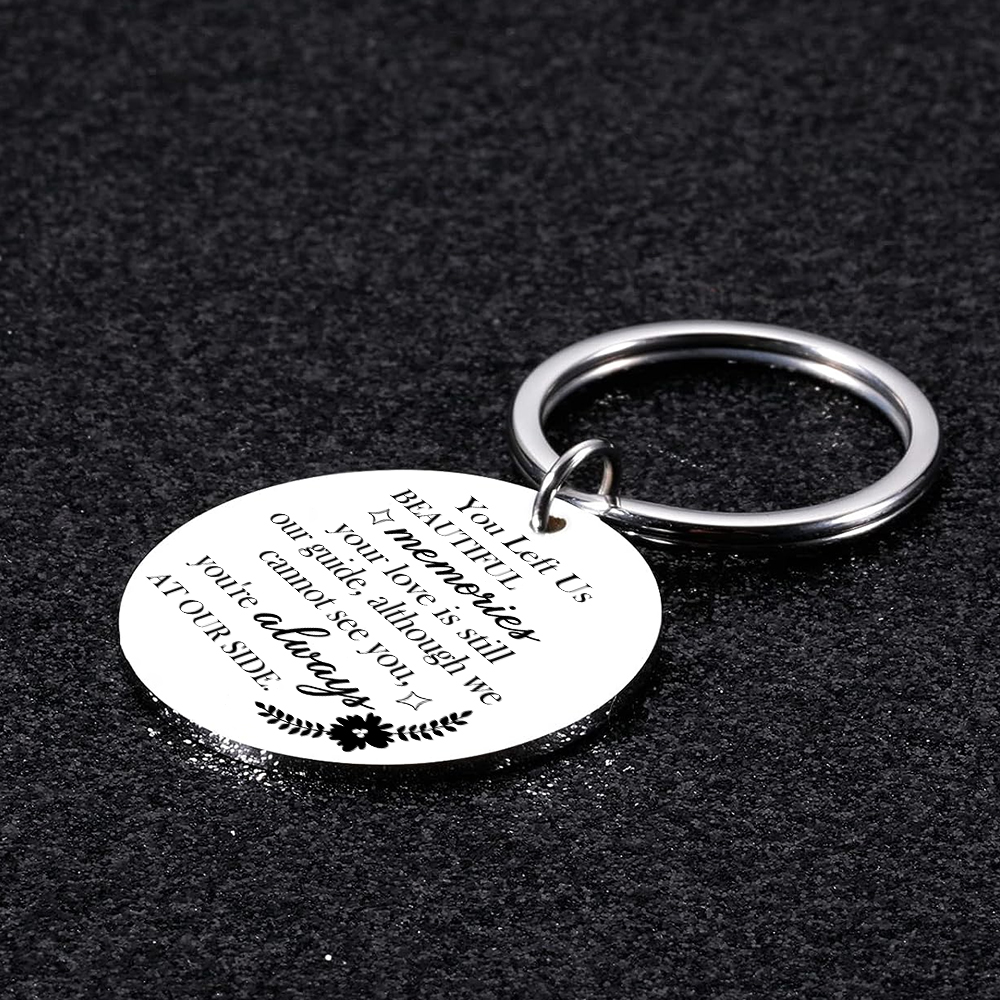 Personalized Memorial Keychain - Stainless Steel Keepsake with Engraved Message and Custom Name | Jessmade