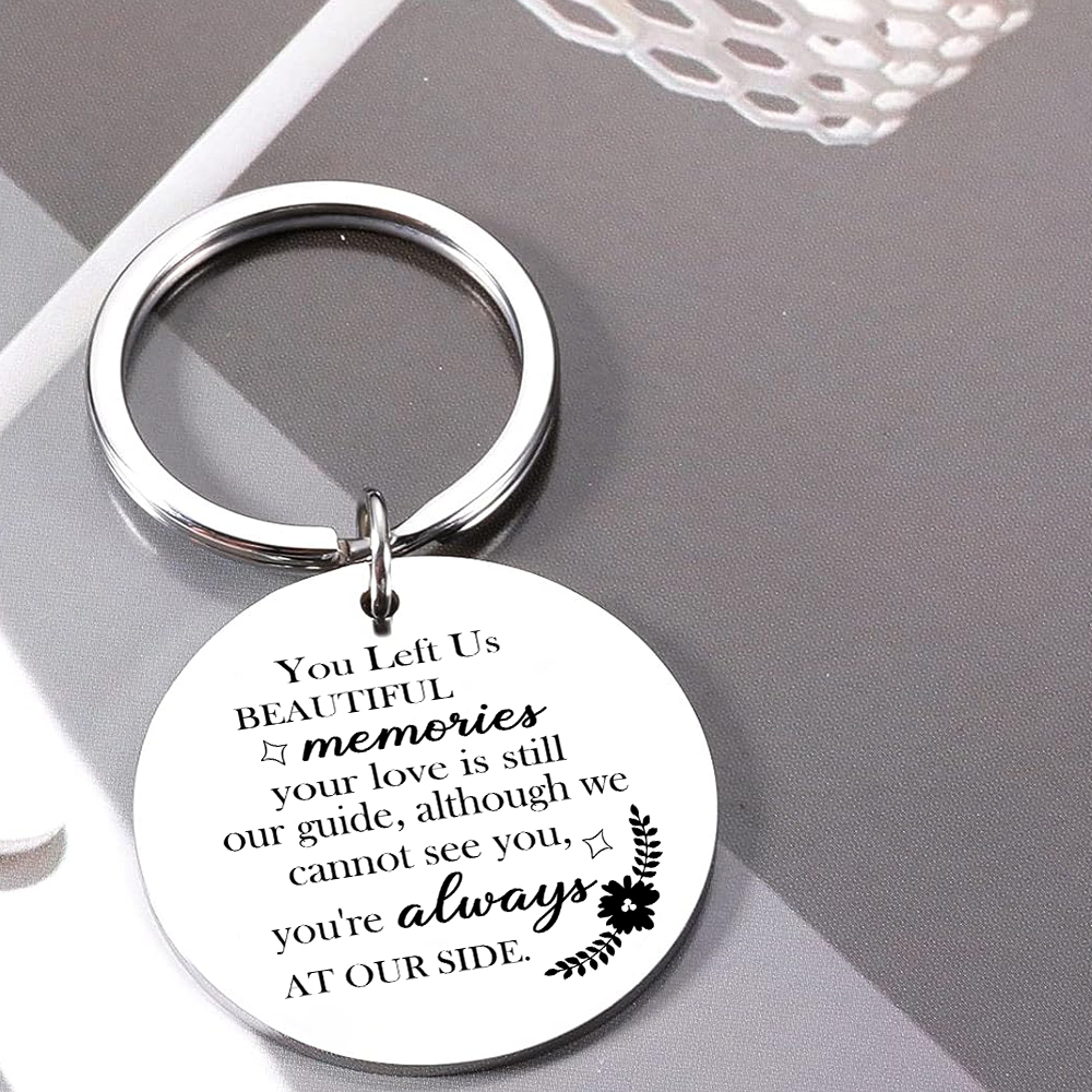 Personalized Memorial Keychain - Stainless Steel Keepsake with Engraved Message and Custom Name | Jessmade