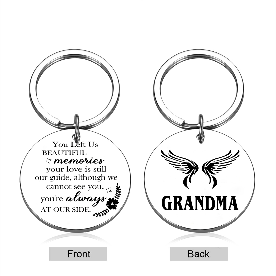 Personalized Memorial Keychain - Stainless Steel Keepsake with Engraved Message and Custom Name | Jessmade
