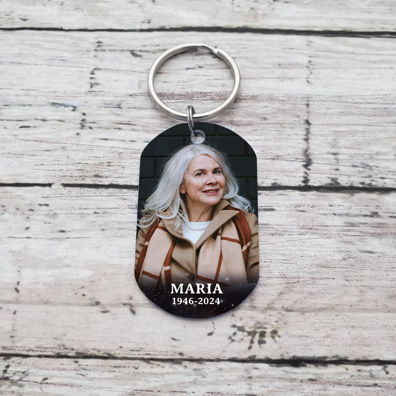 Personalized Memorial Keychain With Custom Photo, Name & Date Keychain– "My soul knows you are at peace"