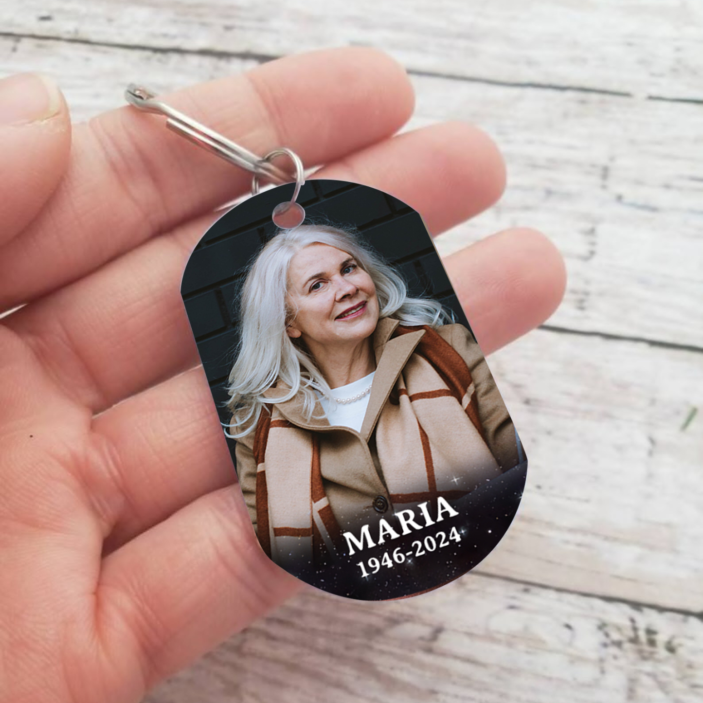 Personalized Memorial Keychain With Custom Photo, Name & Date Keychain– "My soul knows you are at peace"