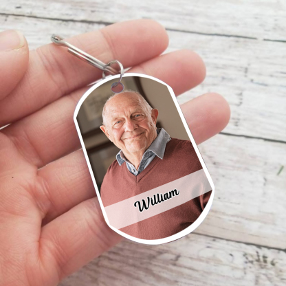 Personalized Memorial Keychain With Custom Photo & Name Keychain - "I will miss you as long as I live"