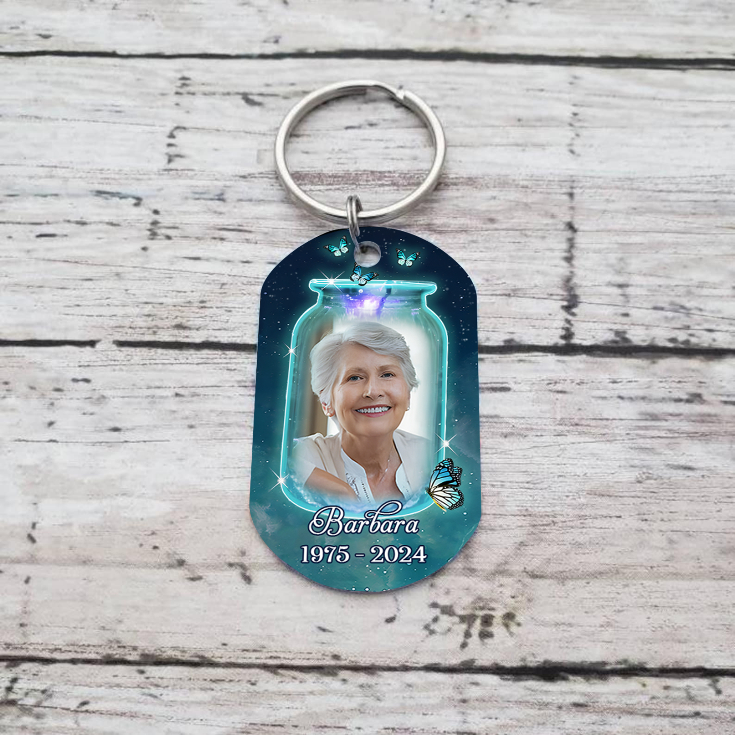 Personalized Memorial Keychain With Custom Photo & Name & Year Keychain - "You left me beautiful memories"