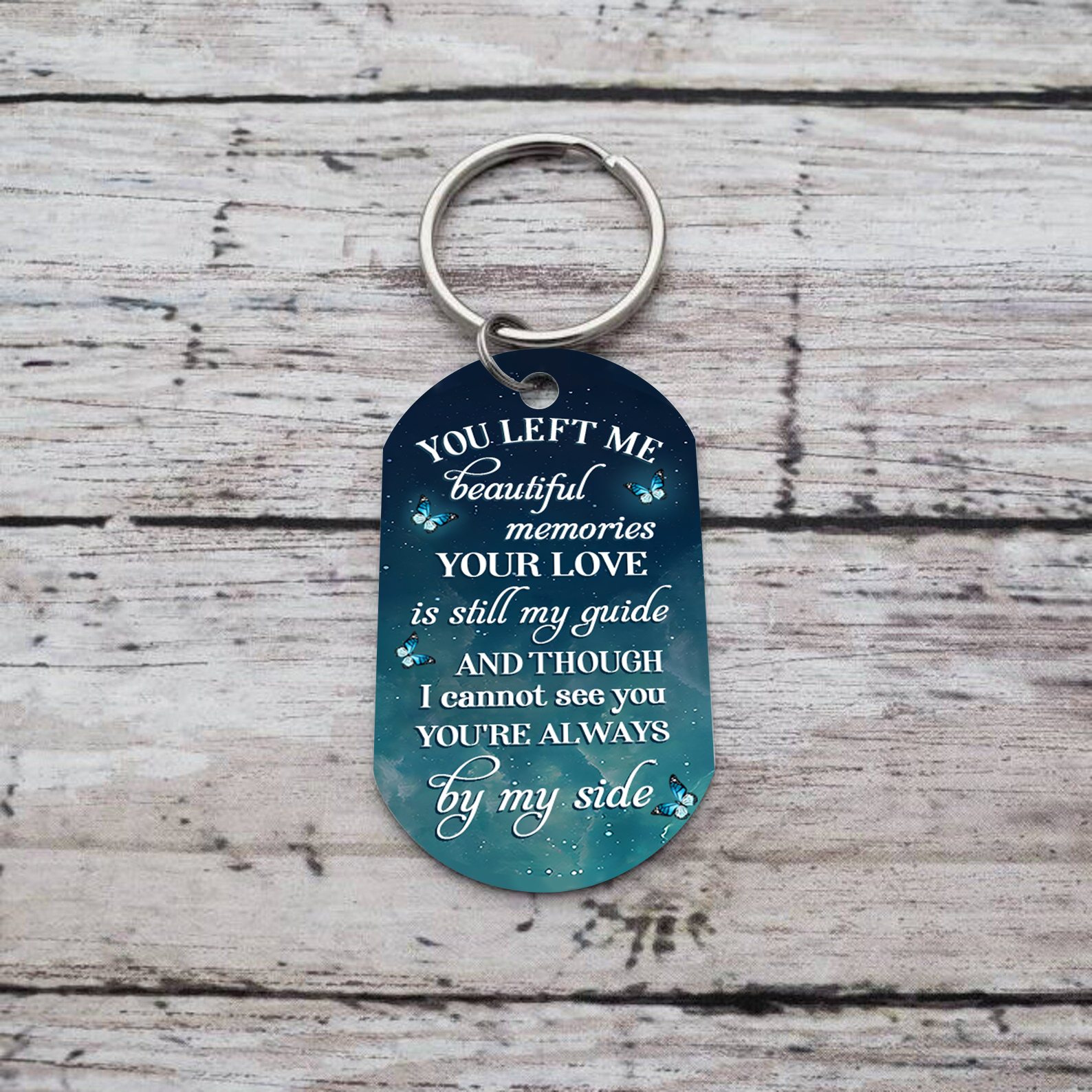 Personalized Memorial Keychain With Custom Photo & Name & Year Keychain - "You left me beautiful memories"