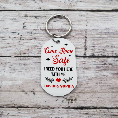 Personalised Stainless Steel Couples Keyring with Custom Photo & 2 Names Christmas Gift for Him | Jessemade