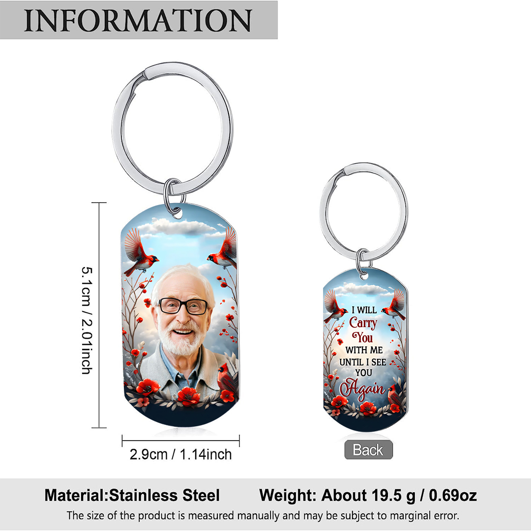 Personalized Memorial Keychain With Custom Photo & Name & Year Keychain - "You left me beautiful memories"