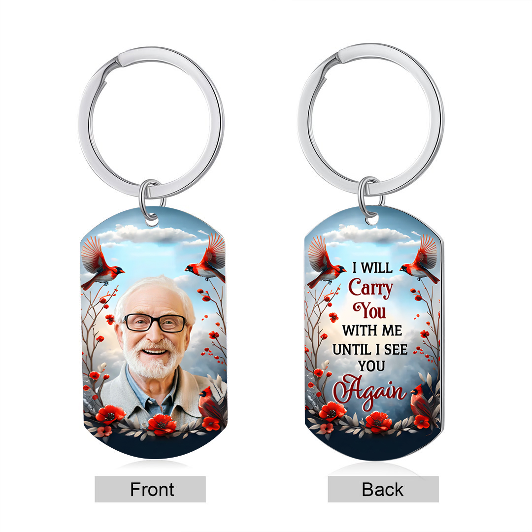 Personalized Memorial Keychain With Custom Photo & Name & Year Keychain - "You left me beautiful memories"