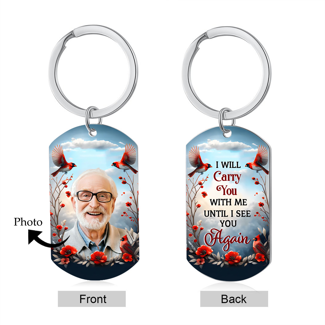 Personalized Memorial Keychain With Custom Photo & Name & Year Keychain - "You left me beautiful memories"