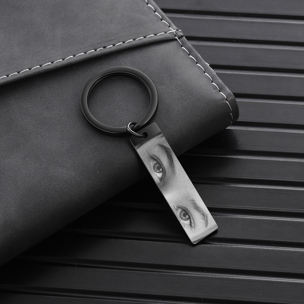 Custom Eye Photo Stainless Steel Keyring - Available in Silver & Gold & Black - Christmas Gift for Wife/Mum/Daughter/Sister | Jessemade