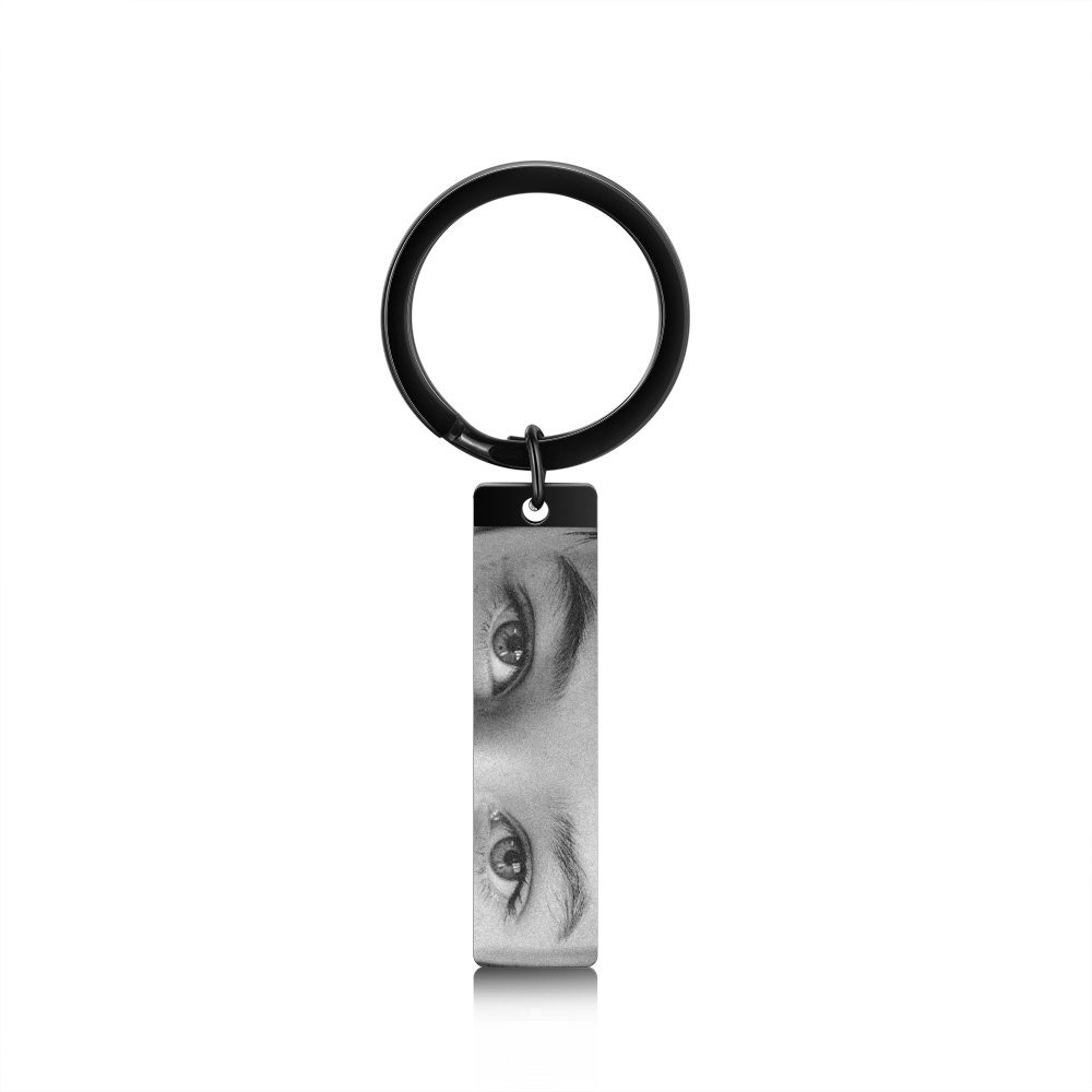 Custom Eye Photo Stainless Steel Keychain - Available in Silver & Gold