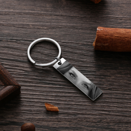 Custom Eye Photo Stainless Steel Keyring - Available in Silver & Gold & Black - Christmas Gift for Wife/Mum/Daughter/Sister | Jessemade