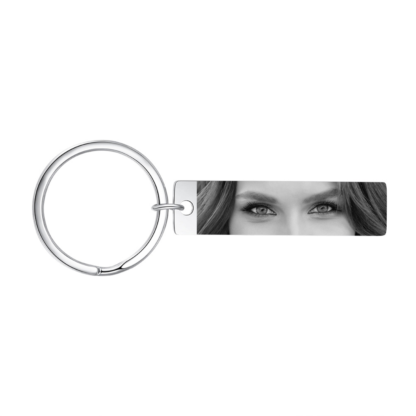 Custom Eye Photo Stainless Steel Keyring - Available in Silver & Gold & Black - Christmas Gift for Wife/Mum/Daughter/Sister | Jessemade