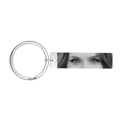 Custom Eye Photo Stainless Steel Keyring - Available in Silver & Gold & Black - Christmas Gift for Wife/Mum/Daughter/Sister | Jessemade