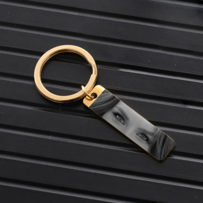 Custom Eye Photo Stainless Steel Keyring - Available in Silver & Gold & Black - Christmas Gift for Wife/Mum/Daughter/Sister | Jessemade