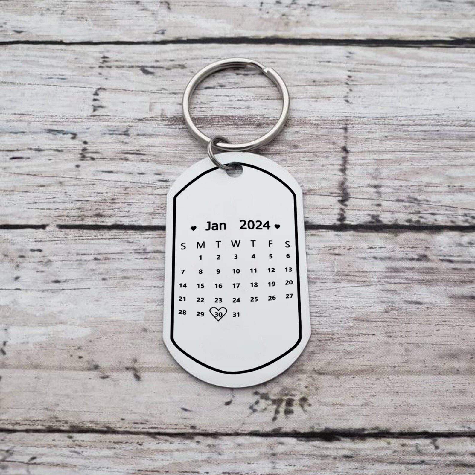 Personalized Stainless Steel Couple Keyring with Custom 2 Names, 2 Years & Date Valentine's gift for Him | Jessemade