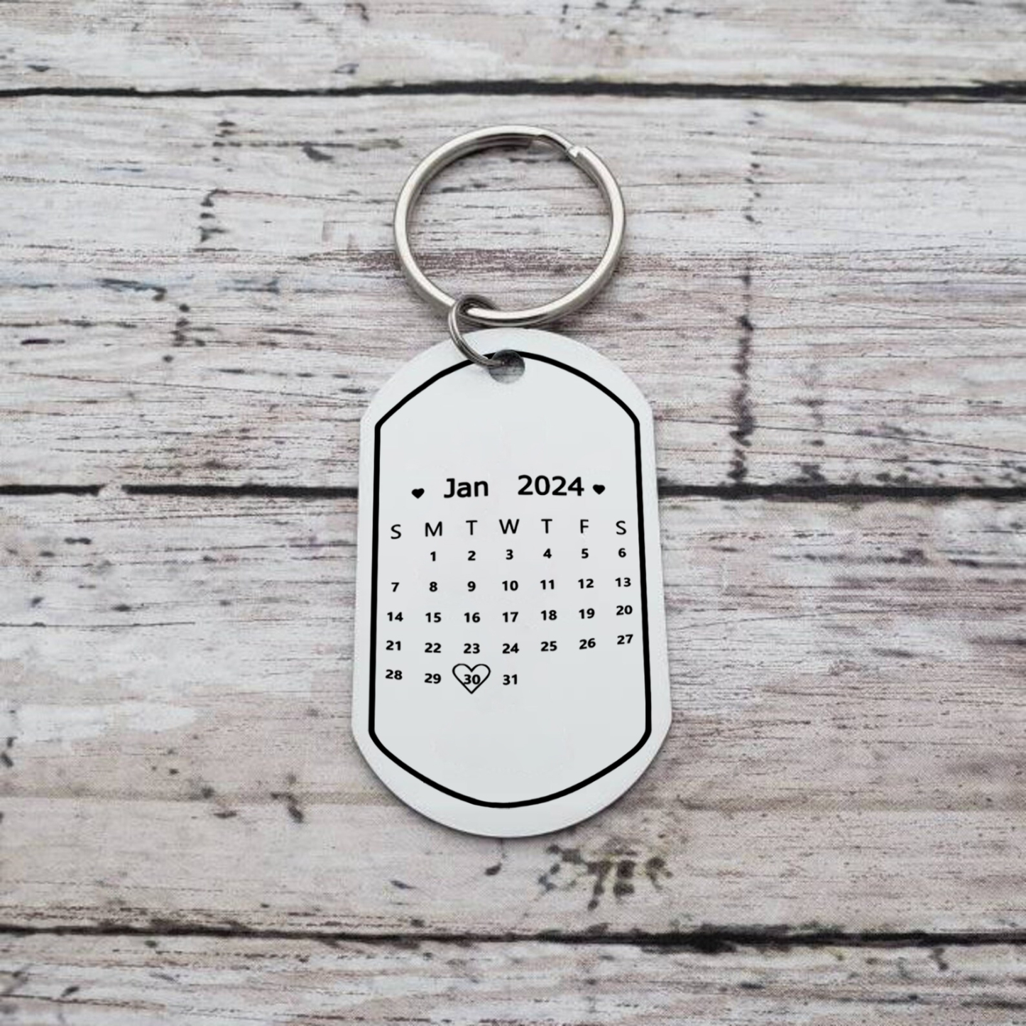 Personalized Stainless Steel Couple Keyring with Custom 2 Names, 2 Years & Date Valentine's gift for Him | Jessemade