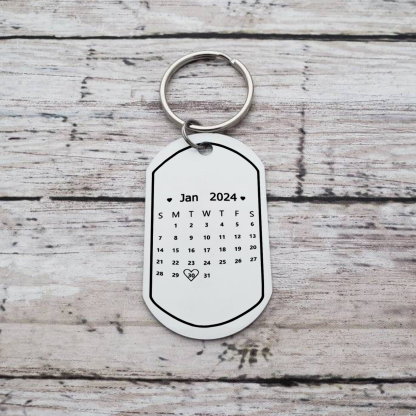 Personalized Stainless Steel Couple Keyring with Custom 2 Names, 2 Years & Date Valentine's gift for Him | Jessemade