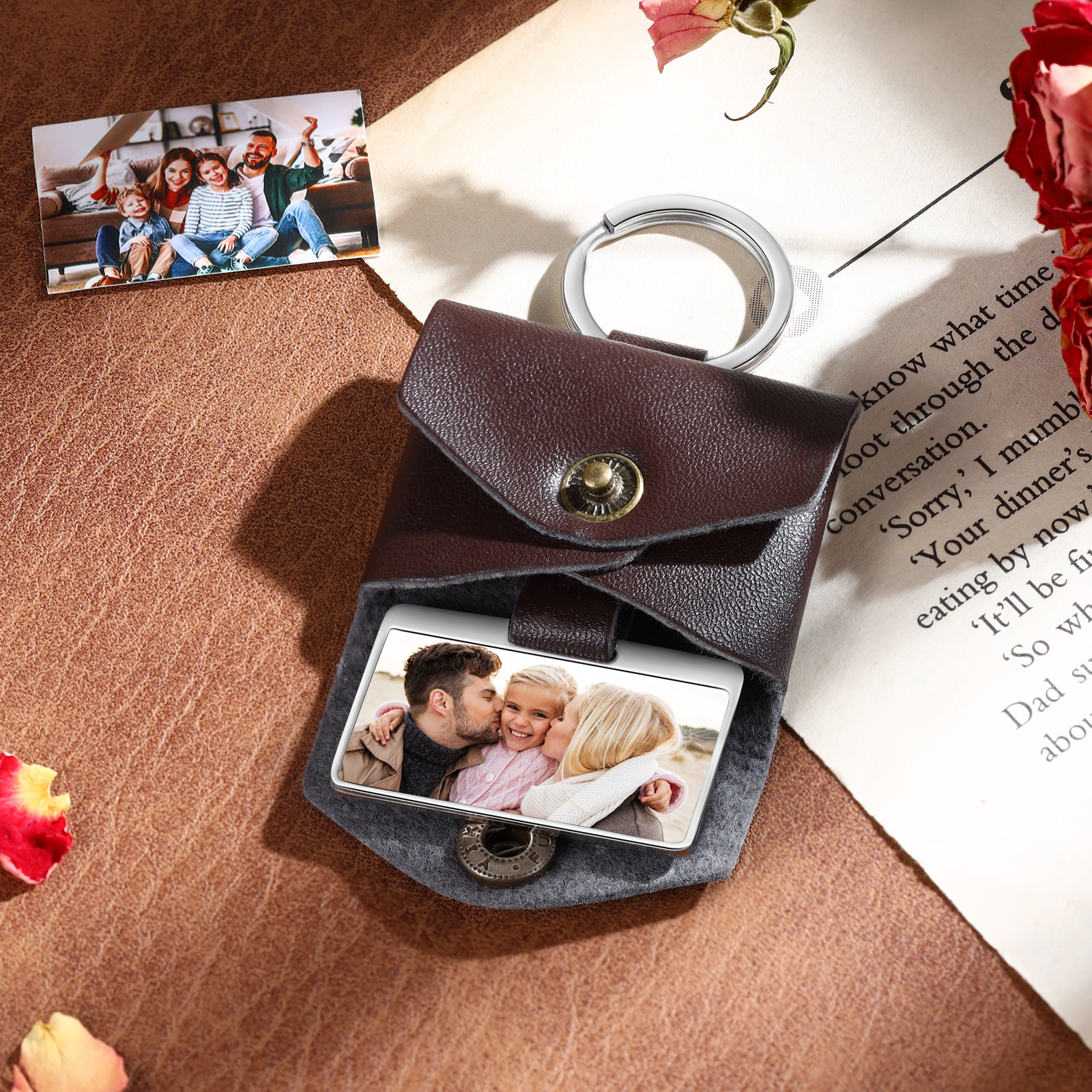 Personalised Leather Keyring - Customised with 1 Photo, Valentine’s Day Gift for Him | Jessemade