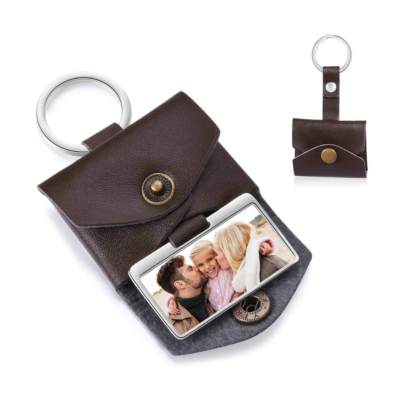 Personalised Leather Keyring - Customised with 1 Photo, Valentine’s Day Gift for Him | Jessemade
