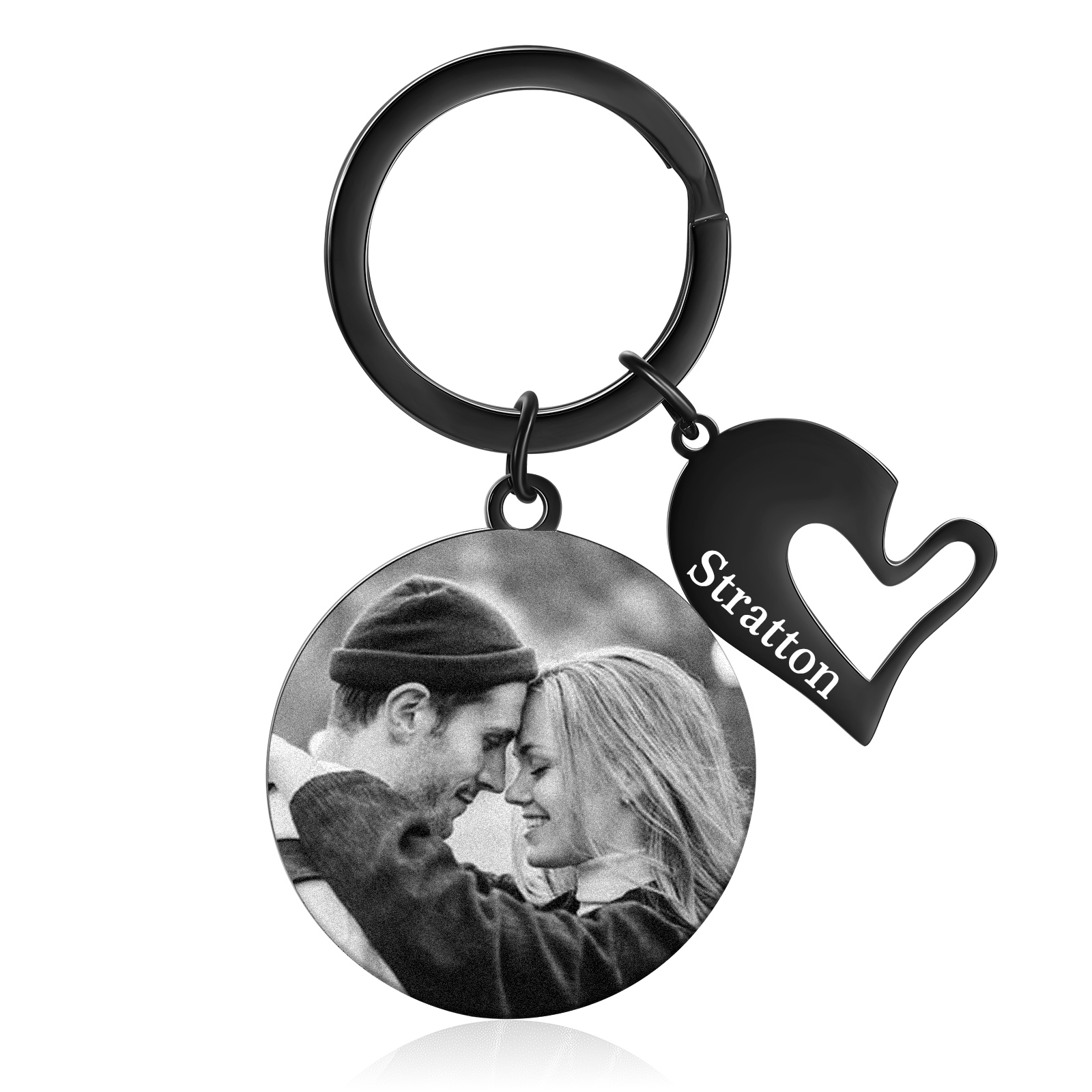 Personalized Couple Keyring with Heart Puzzle - Customized 2 Photos & 2 Names Valentine's gift for Couple | Jessemade
