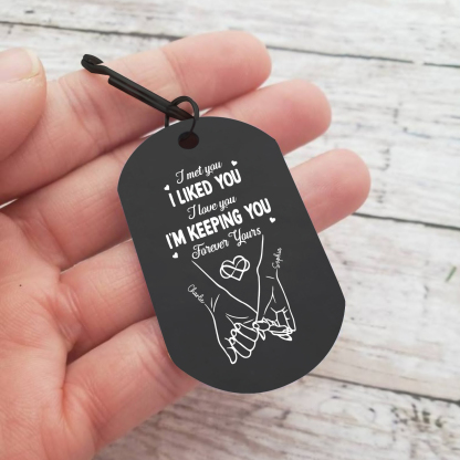 Personalized Keychain The Day It All Began Custom 2 Names and Date Gift for Couple