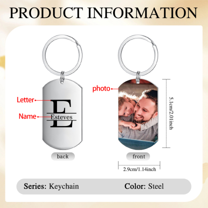 Personalised Photo Keyring with Custom Name & Letter – Two Styles Available – Valentine’s Day Gift for Couple | Jessemade