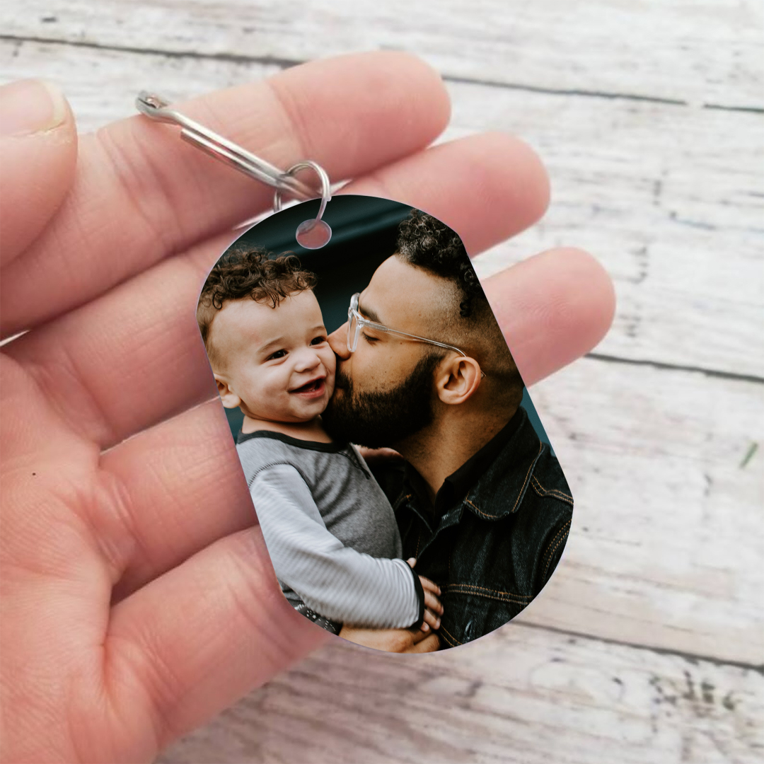 Personalized Photo Keychain This Is What an Awesome Dad Looks Like Gift for Dad | Jessemade