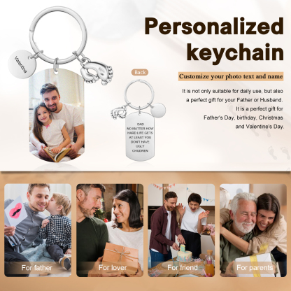 Custom Photo Keychain for Dad – Funny Foot Engraved Father’s Day Gift | Jessemade