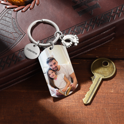 Custom Photo Keychain for Dad – Funny Foot Engraved Father’s Day Gift | Jessemade
