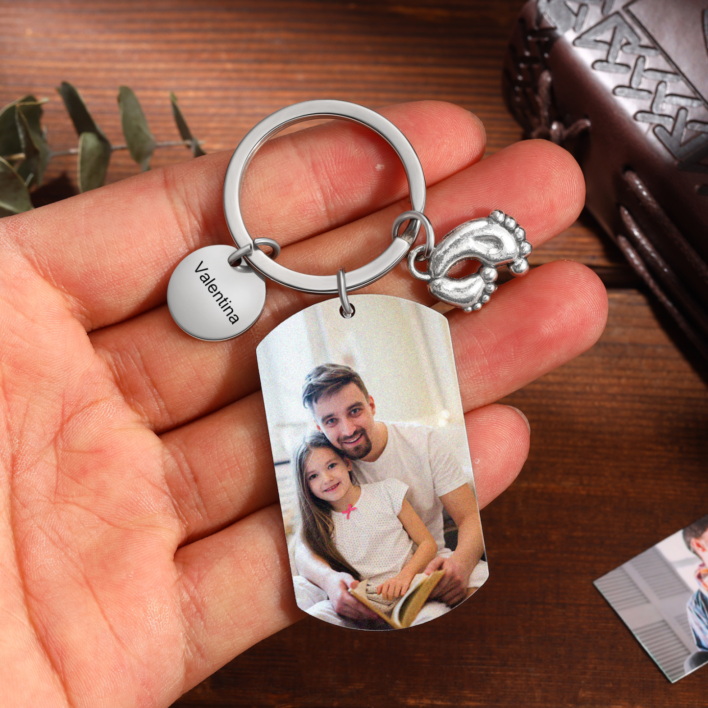 Custom Photo Keychain for Dad – Funny Foot Engraved Father’s Day Gift | Jessemade