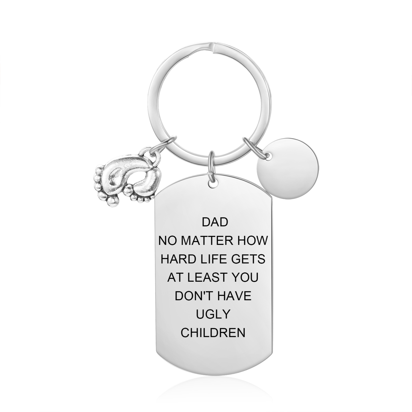 Custom Photo Keychain for Dad – Funny Foot Engraved Father’s Day Gift | Jessemade