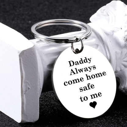 Thoughtful Stainless Steel Father’s Keychain - Heartfelt “Daddy Always