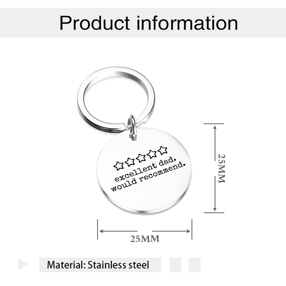 Thoughtful Stainless Steel Father’s Keychain - Heartfelt “Daddy Always Come Home Safe”